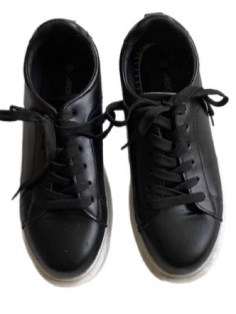 Ardene Black leather fashion laces sneakers, Sz 41 (10)